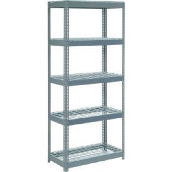 Global Equipment Extra Heavy Duty Shelving 36"W x 12"D x 96"H With 5 Shelves, Wire Deck, Gry 601896H